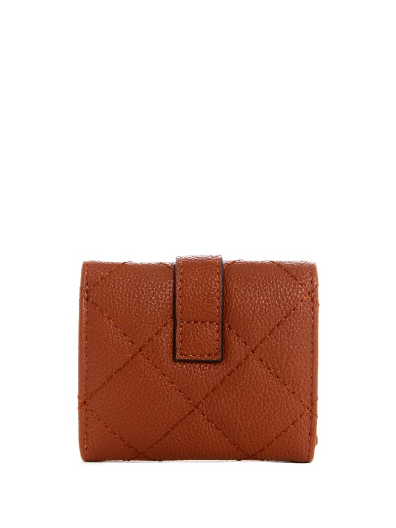 Portfele Damskie Guess Gillian Petite Trifold Brązowe | 230157-IWV