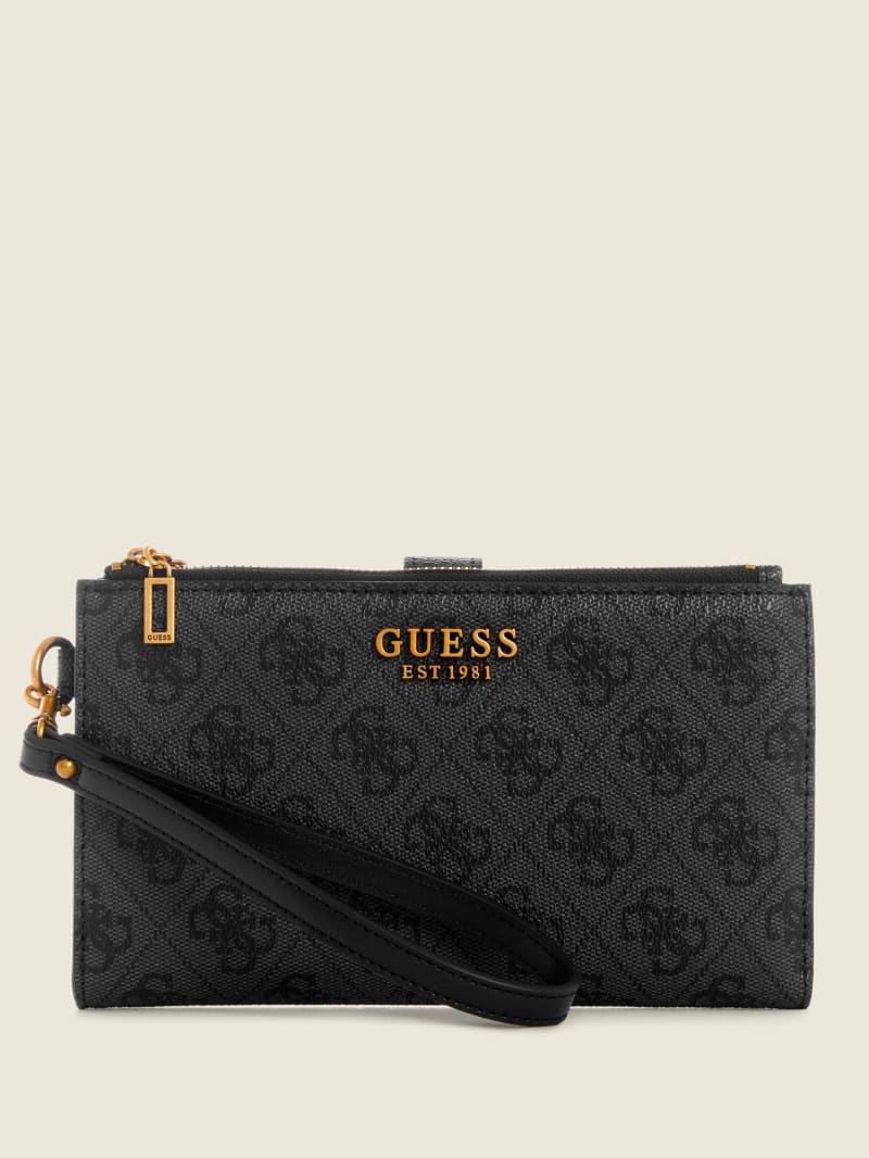 Portfele Damskie Guess Kristle Zip Organizer Czarne | 023179-ILK