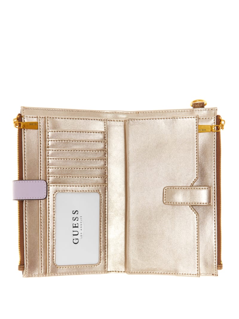 Portfele Damskie Guess Kristle Zip Organizer Brązowe | 927685-FSU