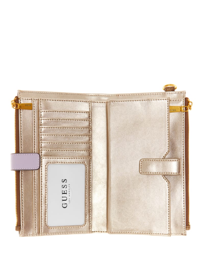 Portfele Damskie Guess Zadie Check Organizer Brązowe | 958247-JWK