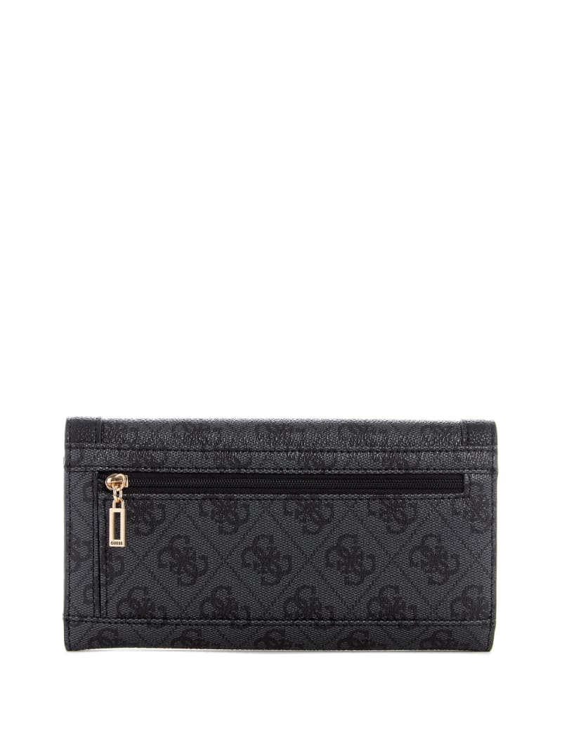 Portfele Damskie Guess Zadie Logo Multi Clutch Czarne | 520674-DCI