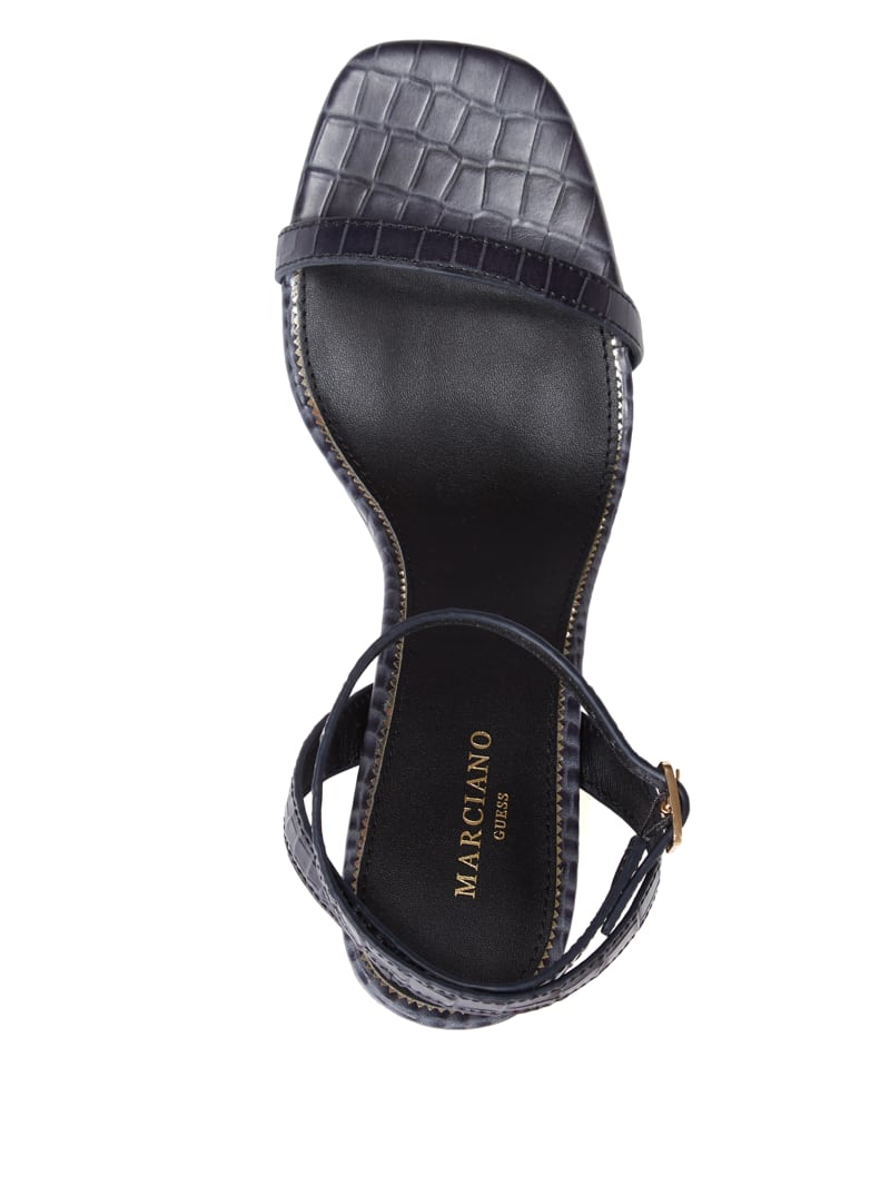 Sandały Damskie Guess Crocodile Ankle Paskiem Niebieskie | 651043-SHQ