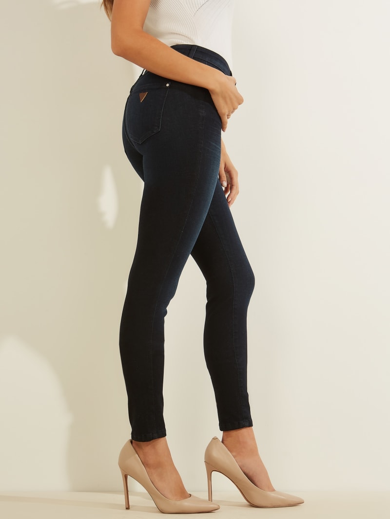 Spodnie Damskie Guess 1981 High-Rise Skinny Niebieskie | 068927-EHF