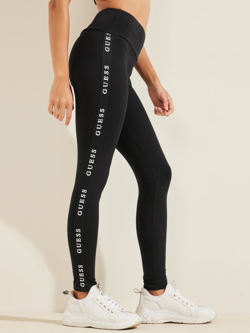 Spodnie Damskie Guess ALINE LEGGINGS 4/4 E Czarne | 941267-MNE