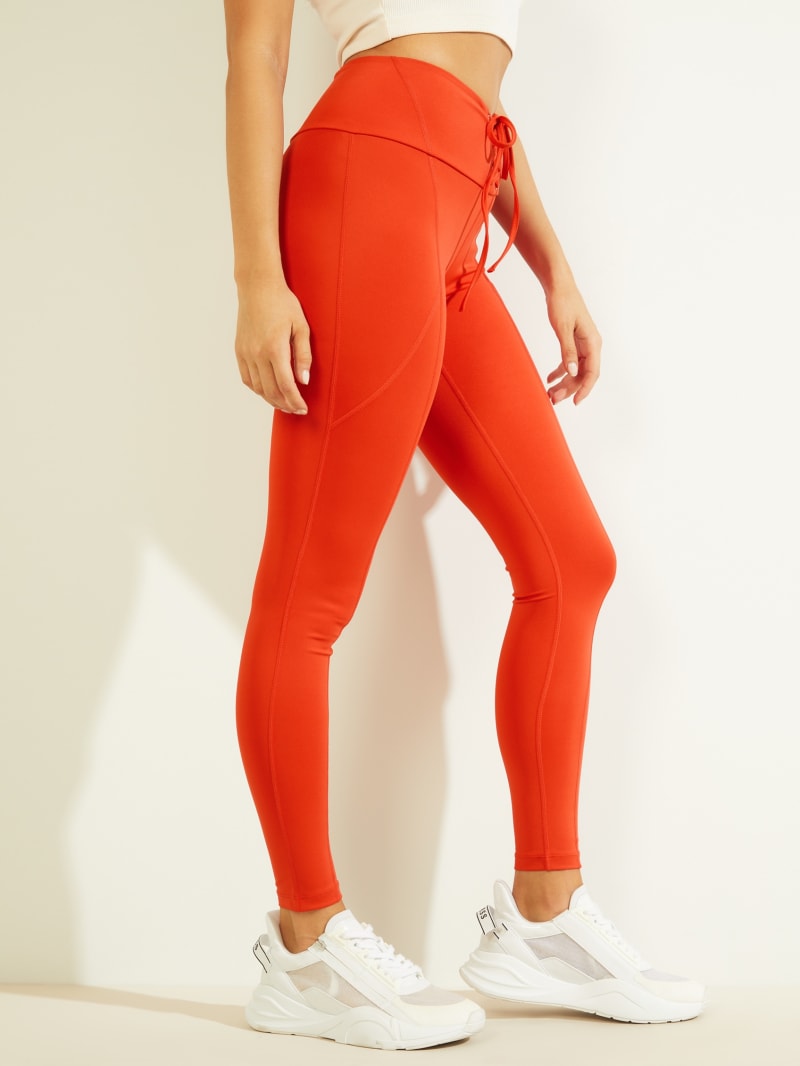 Spodnie Damskie Guess Agatha Leggings Czerwone | 417058-CBY