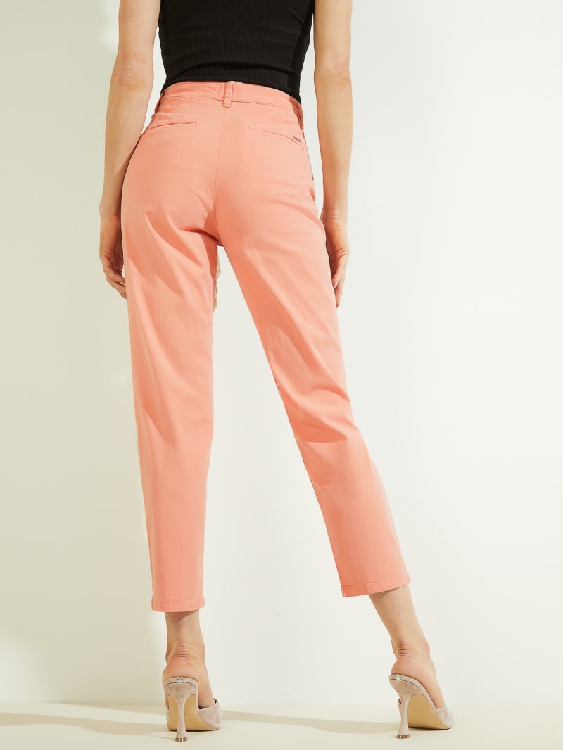 Spodnie Damskie Guess Candis Chinos Koralowe | 941702-LXC