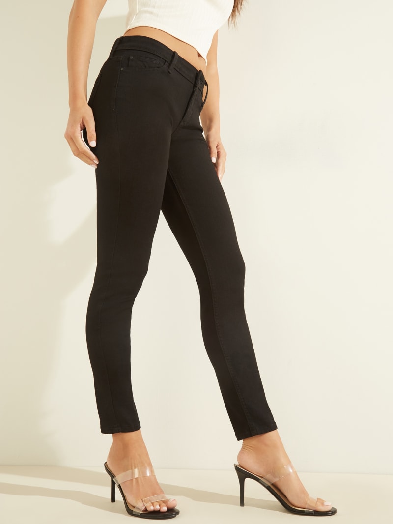 Spodnie Damskie Guess Eco Low-Rise Power Skinny Czarne | 018279-ZDW