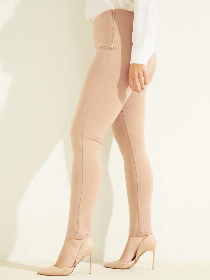 Spodnie Damskie Guess Jane Ponte Legging Różowe | 468270-OCY