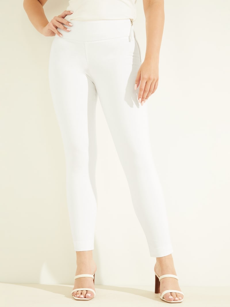 Spodnie Damskie Guess Olivia Skinny Białe | 092483-HWQ