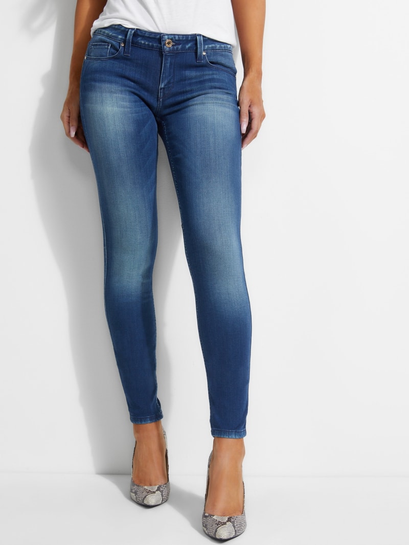 Spodnie Damskie Guess Power Skinny Niebieskie | 280976-GQI