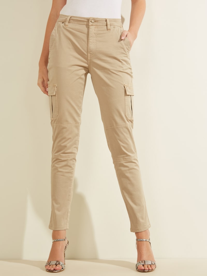 Spodnie Damskie Guess Sexy Cargos Beżowe | 835094-ECM