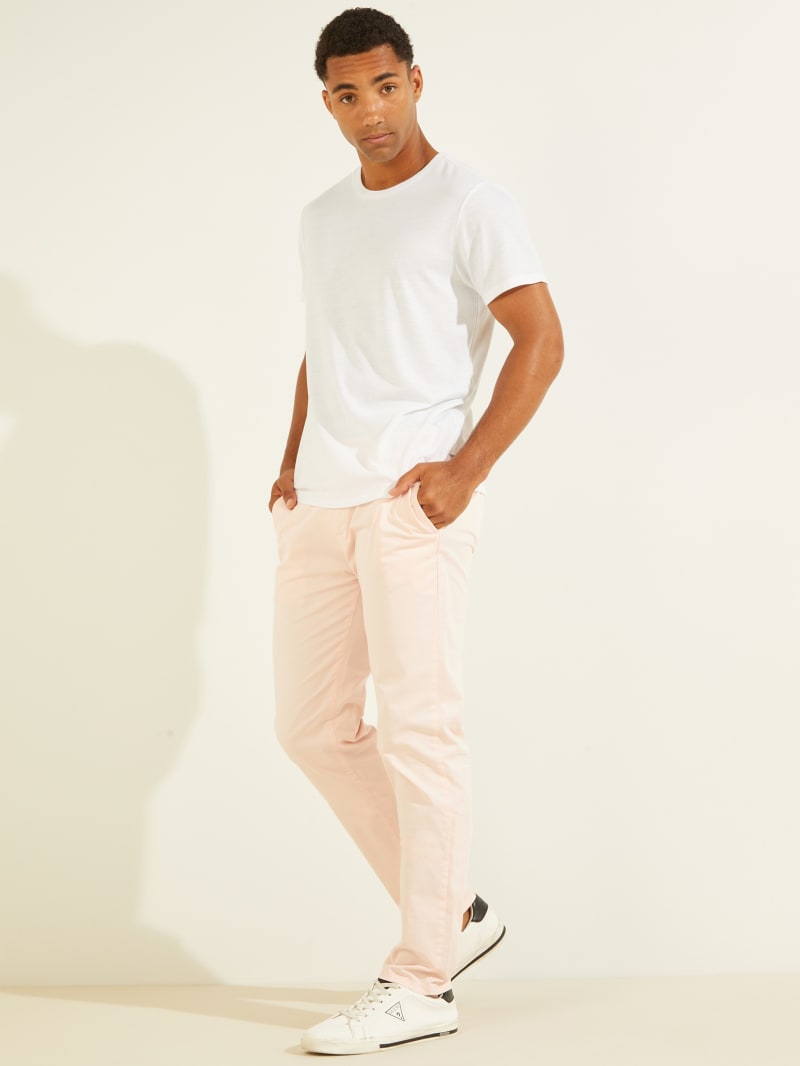 Spodnie Męskie Guess Duke Twill Chinos Różowe | 396820-SCO