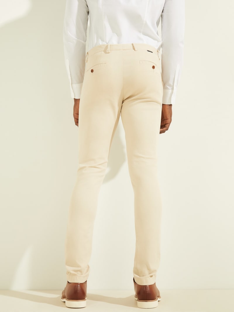 Spodnie Męskie Guess Easy Chino Beżowe | 471206-ROZ