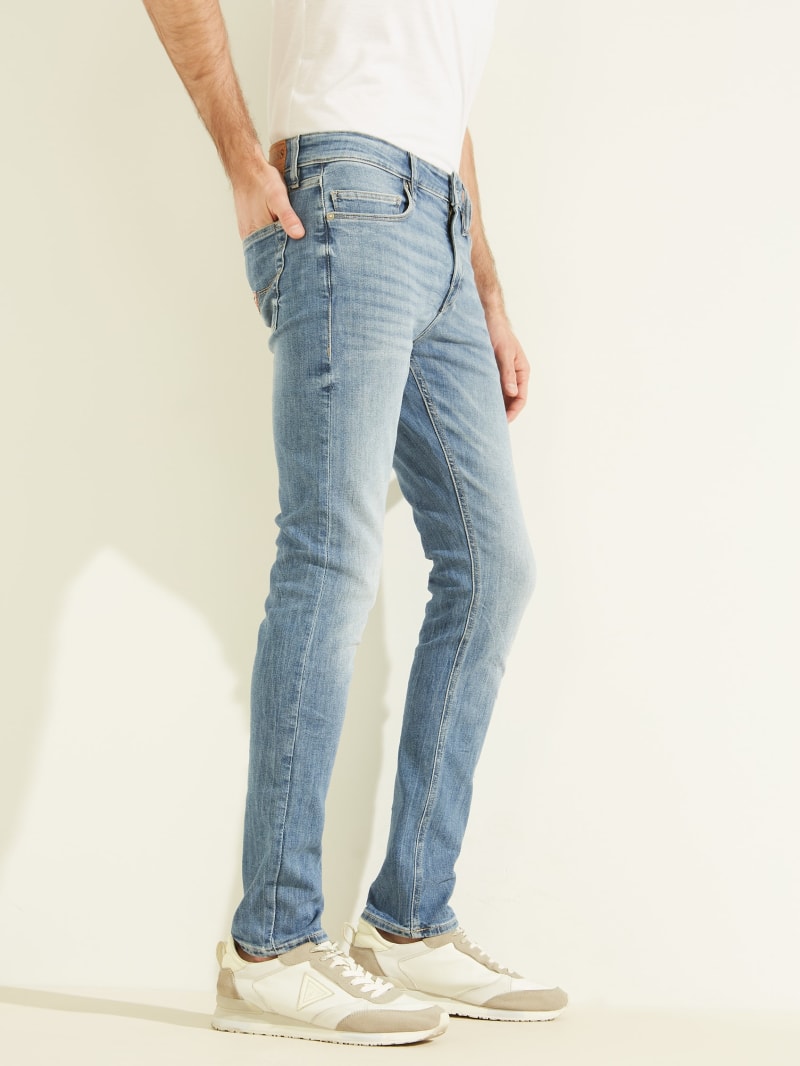 Spodnie Męskie Guess Eco Chris Skinny Niebieskie | 539761-KHQ