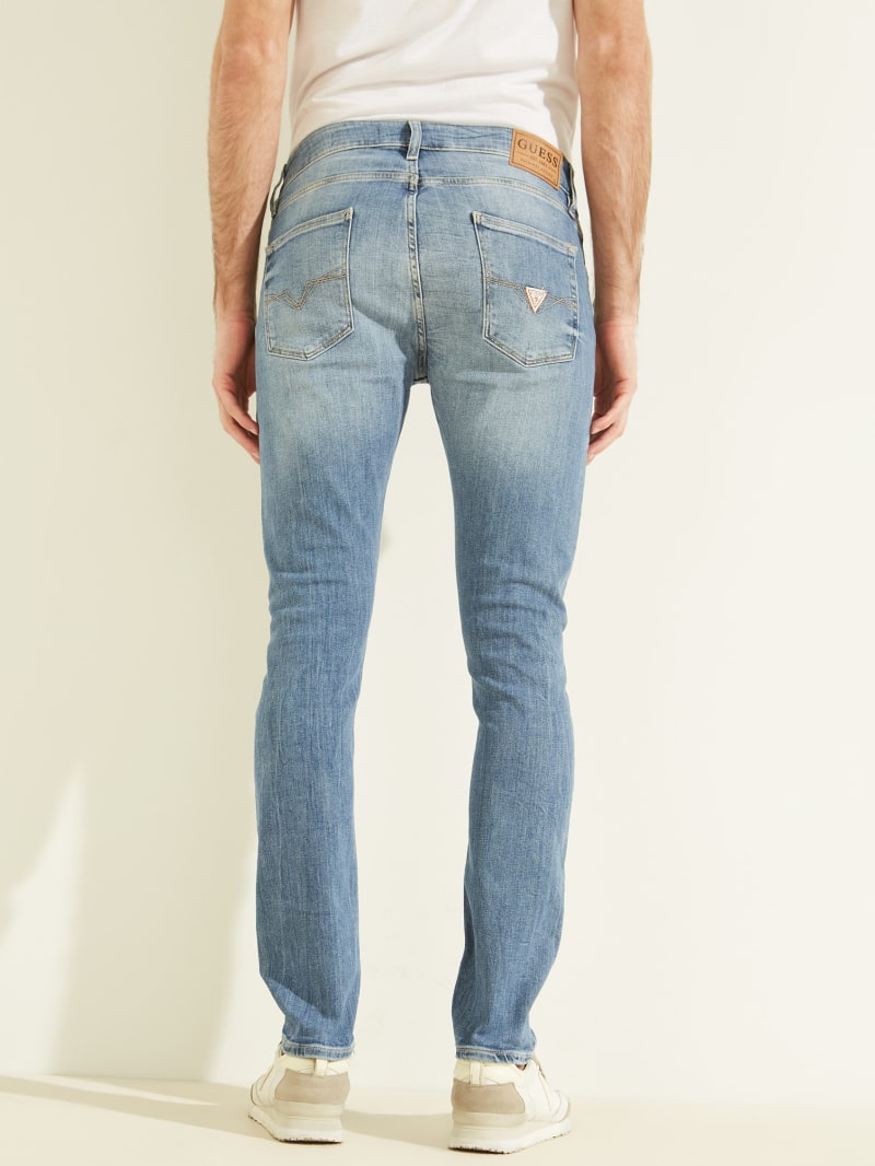 Spodnie Męskie Guess Eco Chris Skinny Niebieskie | 539761-KHQ