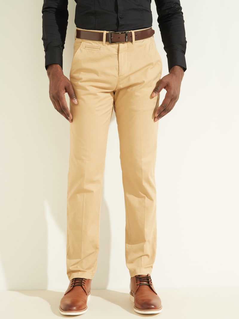 Spodnie Męskie Guess Eco New Original Chino Beżowe | 140378-DTL