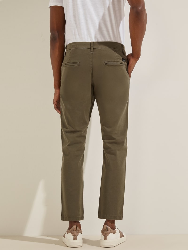 Spodnie Męskie Guess Myron Twill Skinnys Oliwkowe | 476152-SCP