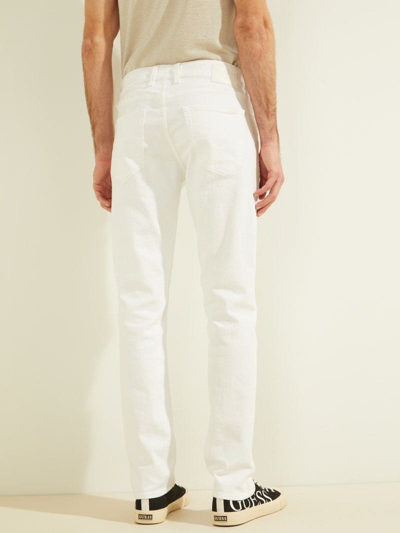 Spodnie Męskie Guess Slim Tapered Białe | 089176-ALC