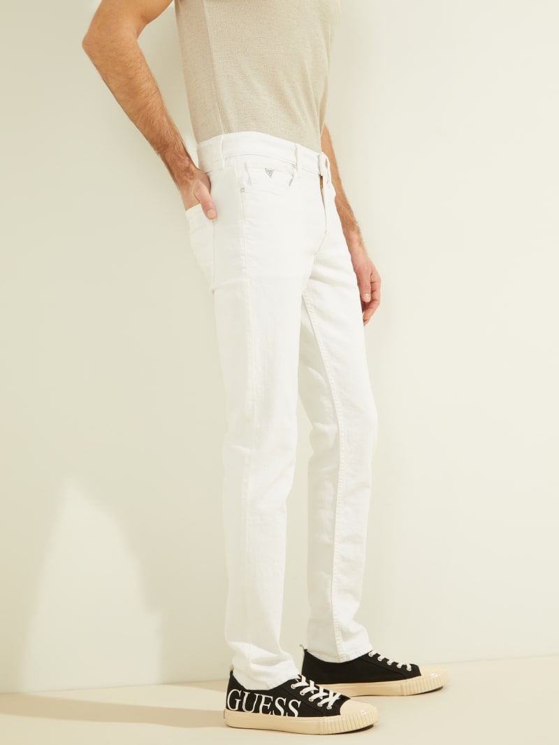 Spodnie Męskie Guess Slim Tapered Białe | 089176-ALC