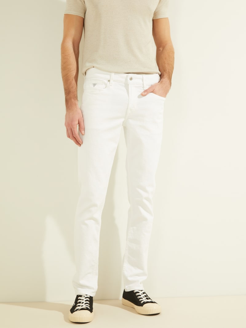 Spodnie Męskie Guess Slim Tapered Białe | 089176-ALC