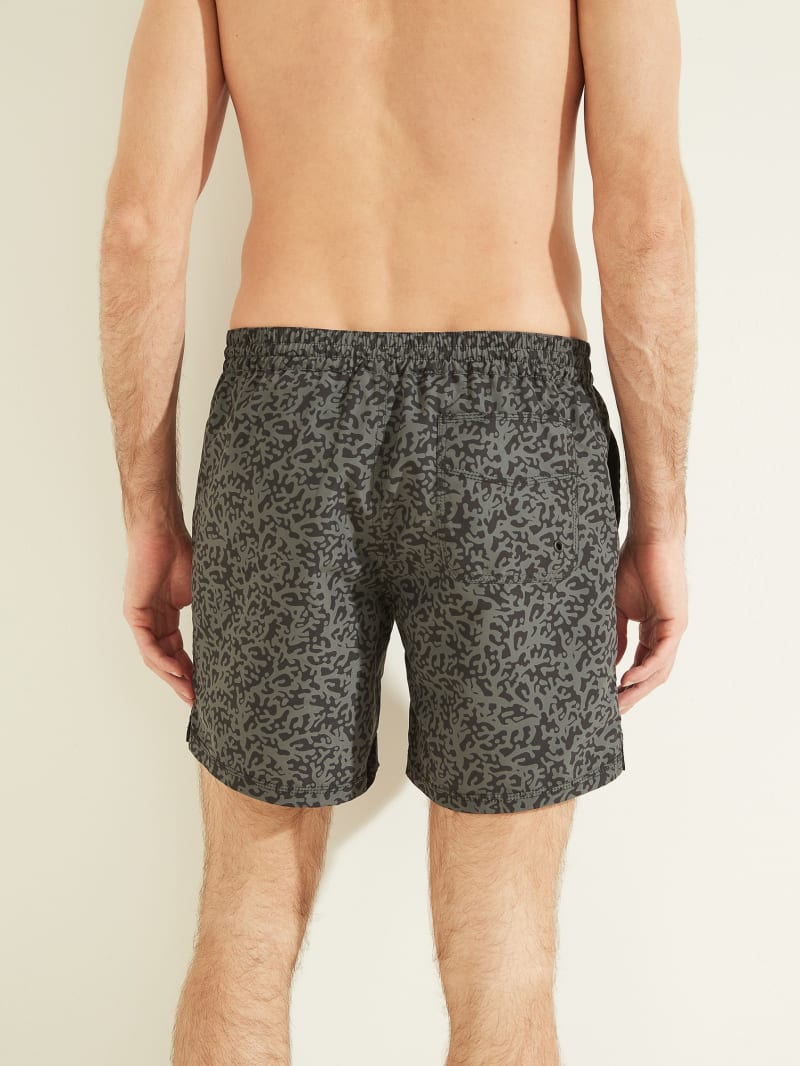 Stroje Kąpielowe Męskie Guess Abstract Swim Trunks Szare | 056928-TXW