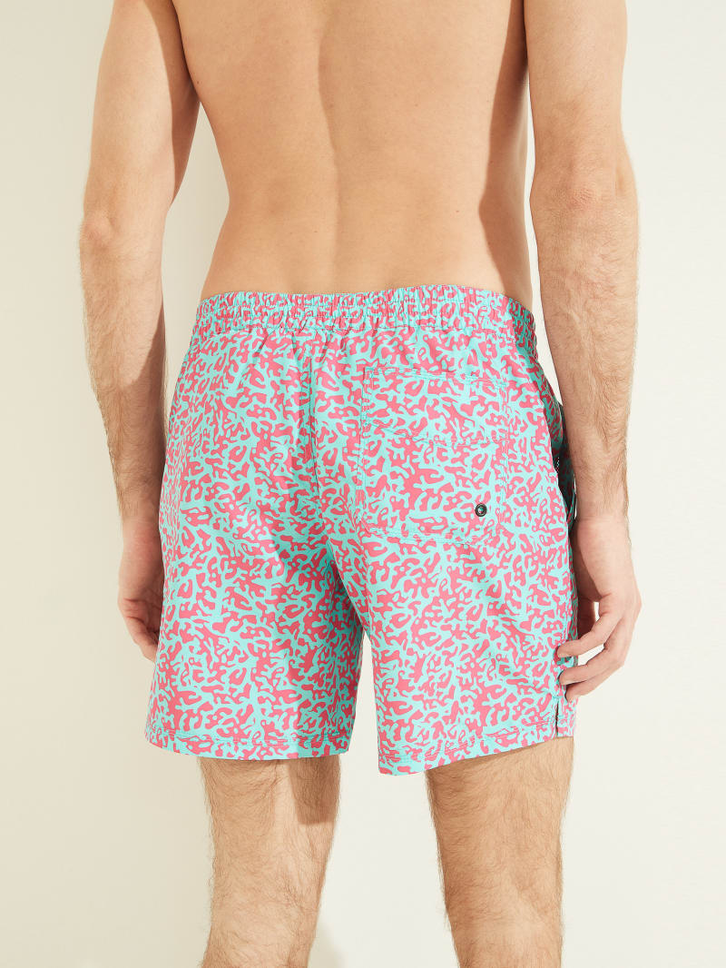 Stroje Kąpielowe Męskie Guess Abstract Swim Trunks Kolorowe | 964105-CQB