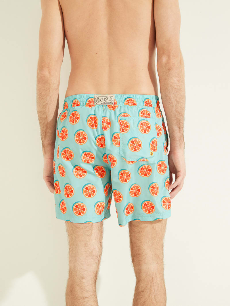 Stroje Kąpielowe Męskie Guess Citrus Woven Swim Trunks Cytrynowy | 083921-XMG