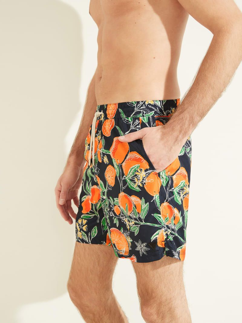 Stroje Kąpielowe Męskie Guess Fruit Woven Swim Trunks Pomarańczowe | 739815-HBT