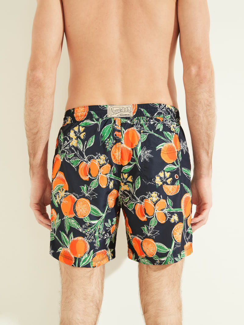 Stroje Kąpielowe Męskie Guess Fruit Woven Swim Trunks Pomarańczowe | 739815-HBT