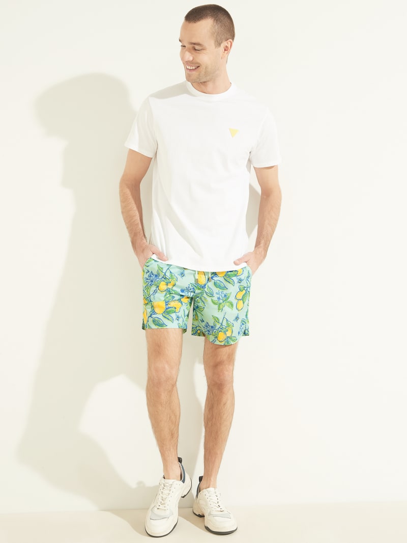 Stroje Kąpielowe Męskie Guess Fruit Woven Swim Trunks Cytrynowy | 873961-SZN