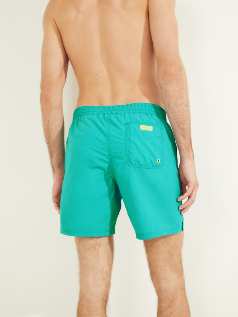 Stroje Kąpielowe Męskie Guess Nylon Swim Trunks Niebieskie | 653498-ARO