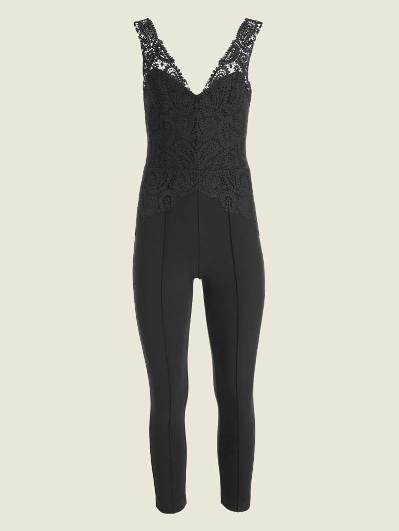 Sukienki Damskie Guess Millie Macrame Jumpsuit Czarne | 630984-TKF