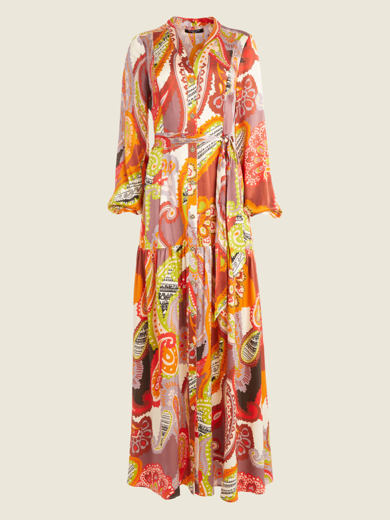 Sukienki Damskie Guess Nomad Silk Maxi Kwiaty | 371246-YCW