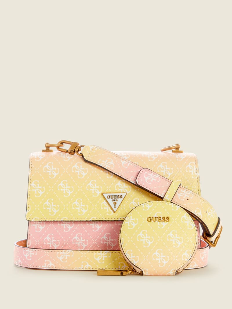 Torba Crossbody Damskie Guess Alexie Ombre Logo Flap Żółte | 904165-DWP