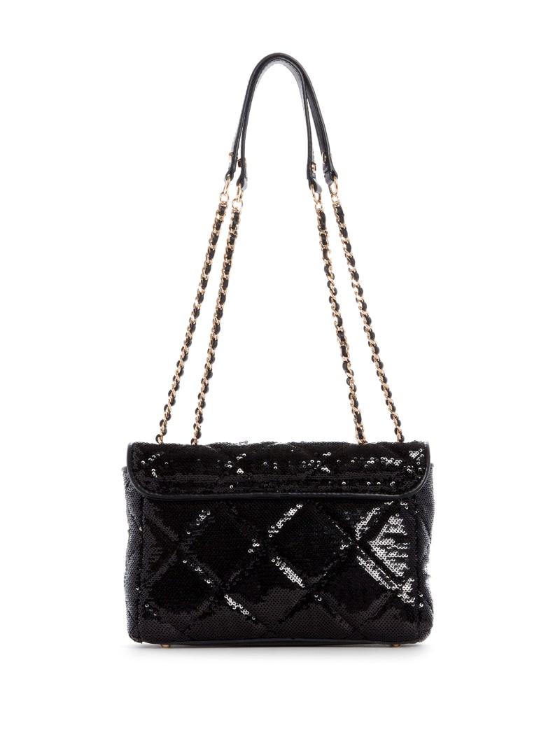 Torba Crossbody Damskie Guess Cessily Sequins Convertible Czarne | 024958-XEJ