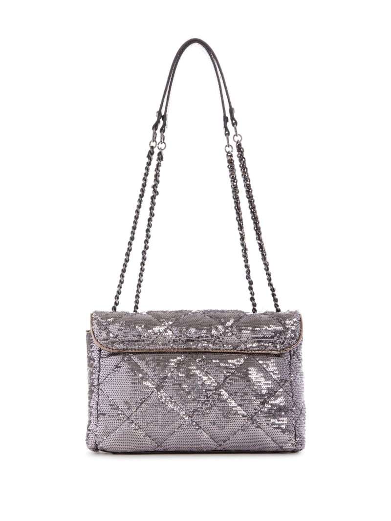 Torba Crossbody Damskie Guess Cessily Sequins Convertible Szare | 308941-ZQK