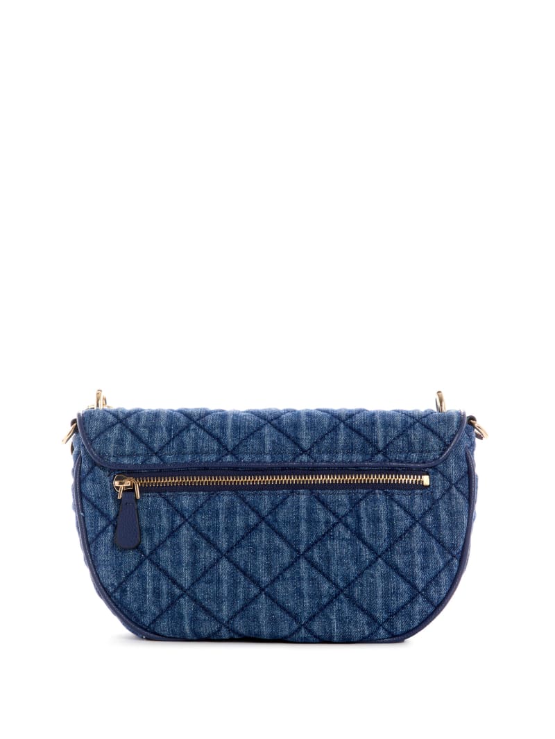 Torba Crossbody Damskie Guess Gillian Denim Flap Niebieskie | 568430-TRI