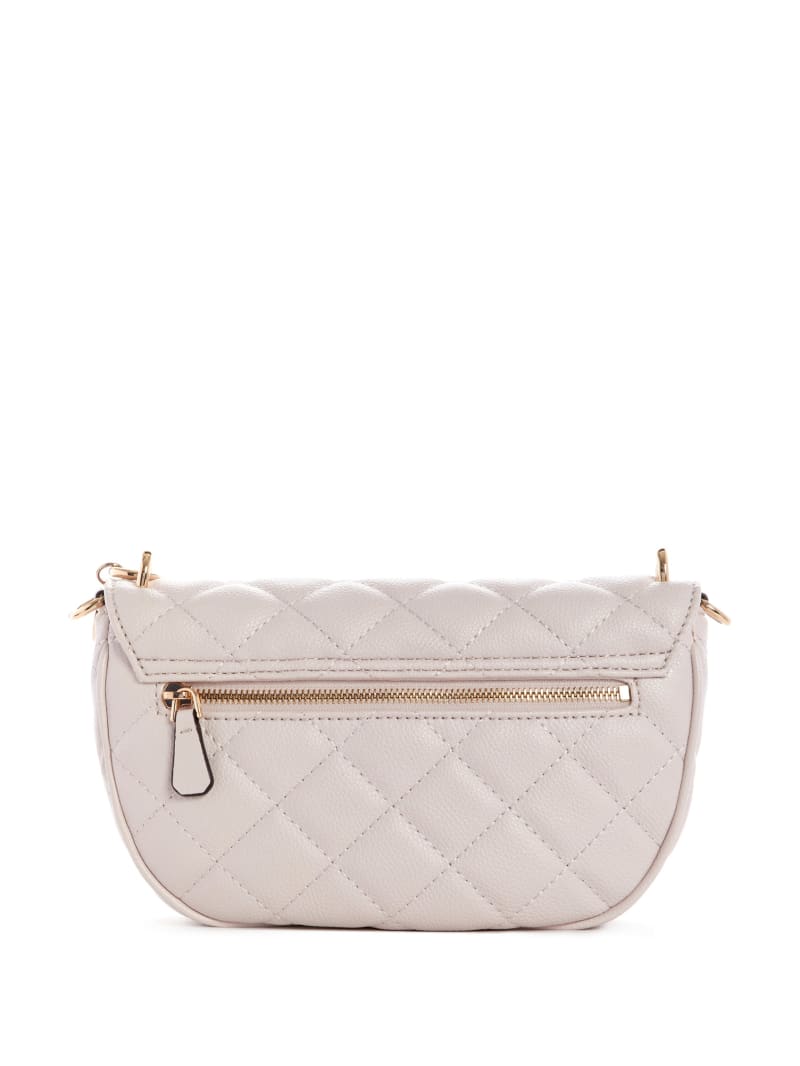 Torba Crossbody Damskie Guess Gillian Quilted Flap Szare | 726358-BGR