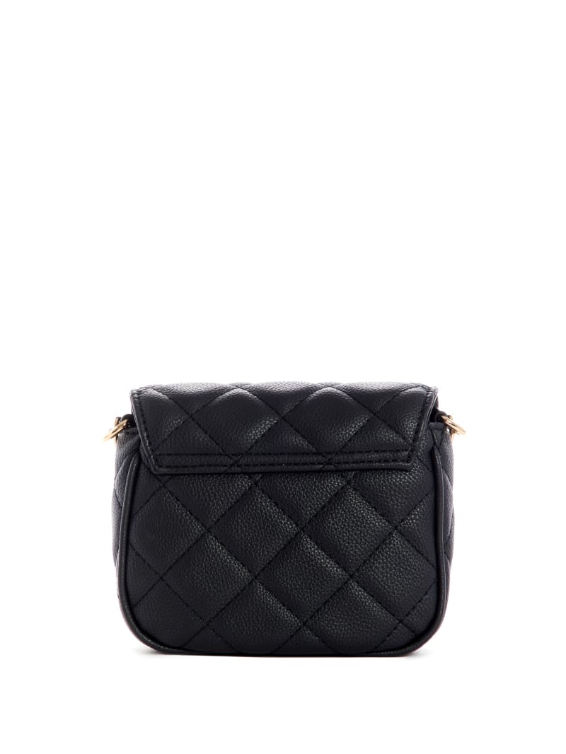 Torba Crossbody Damskie Guess Gillian Quilted Flap Czarne | 895163-JXQ