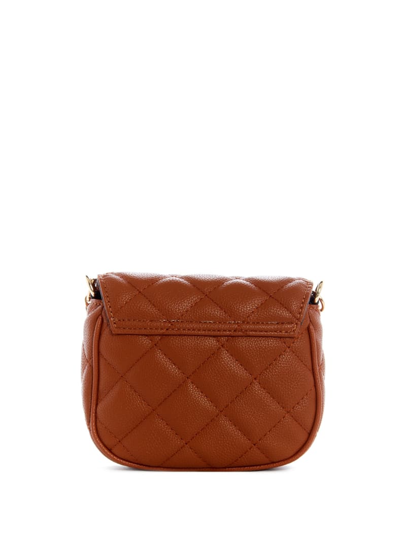 Torba Crossbody Damskie Guess Gillian Quilted Flap Brązowe | 932704-AWF