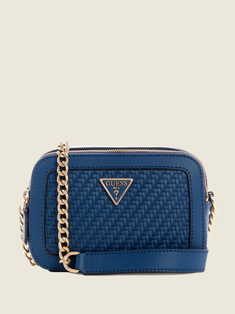 Torba Crossbody Damskie Guess Hassie Camera Granatowe | 261094-ZHI