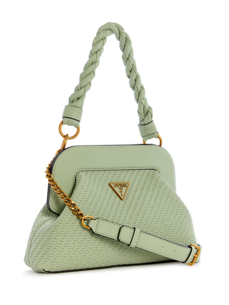 Torba Crossbody Damskie Guess Hassie Frame Oliwkowe | 423658-GRF