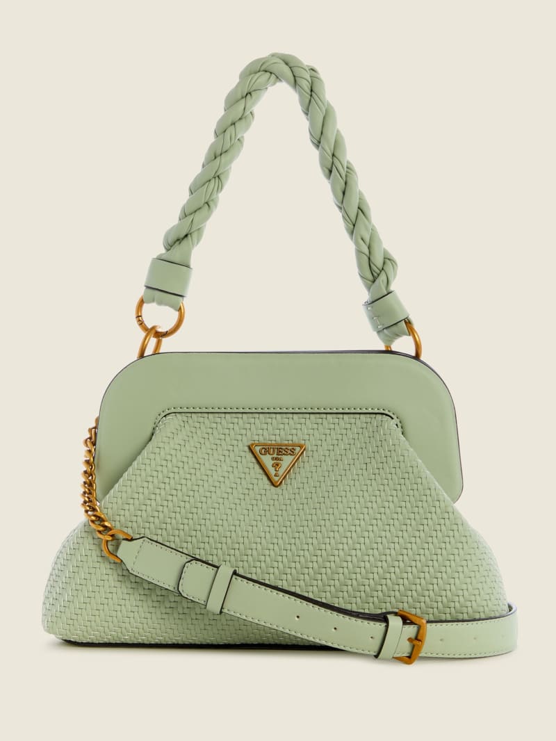 Torba Crossbody Damskie Guess Hassie Frame Oliwkowe | 423658-GRF