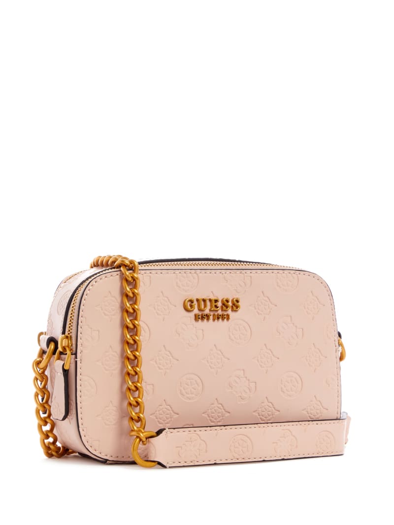 Torba Crossbody Damskie Guess Noelle Logo Camera Różowe | 956317-OEB