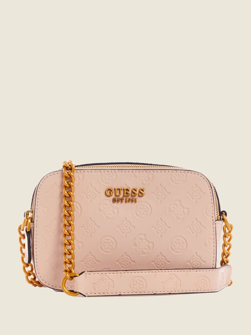 Torba Crossbody Damskie Guess Noelle Logo Camera Różowe | 956317-OEB