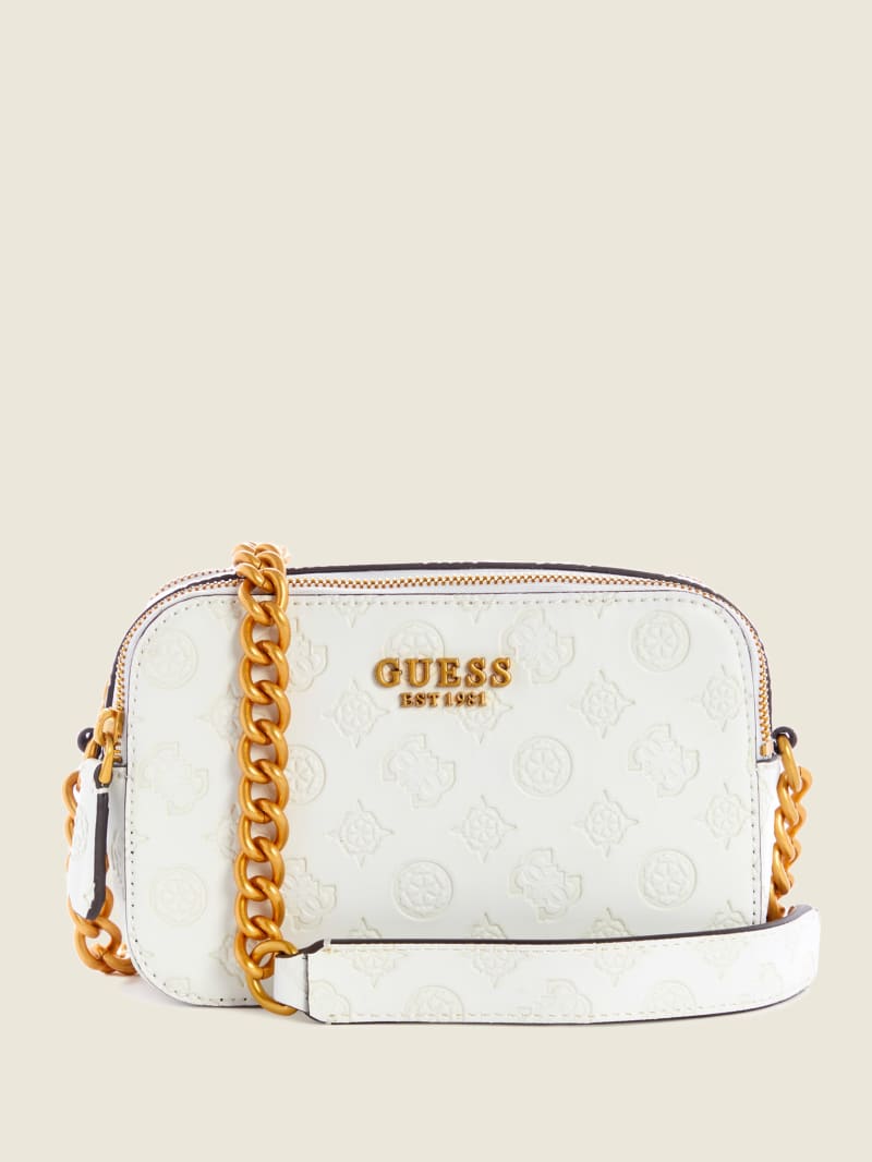 Torba Crossbody Damskie Guess Noelle Logo Camera Białe | 980645-EWJ