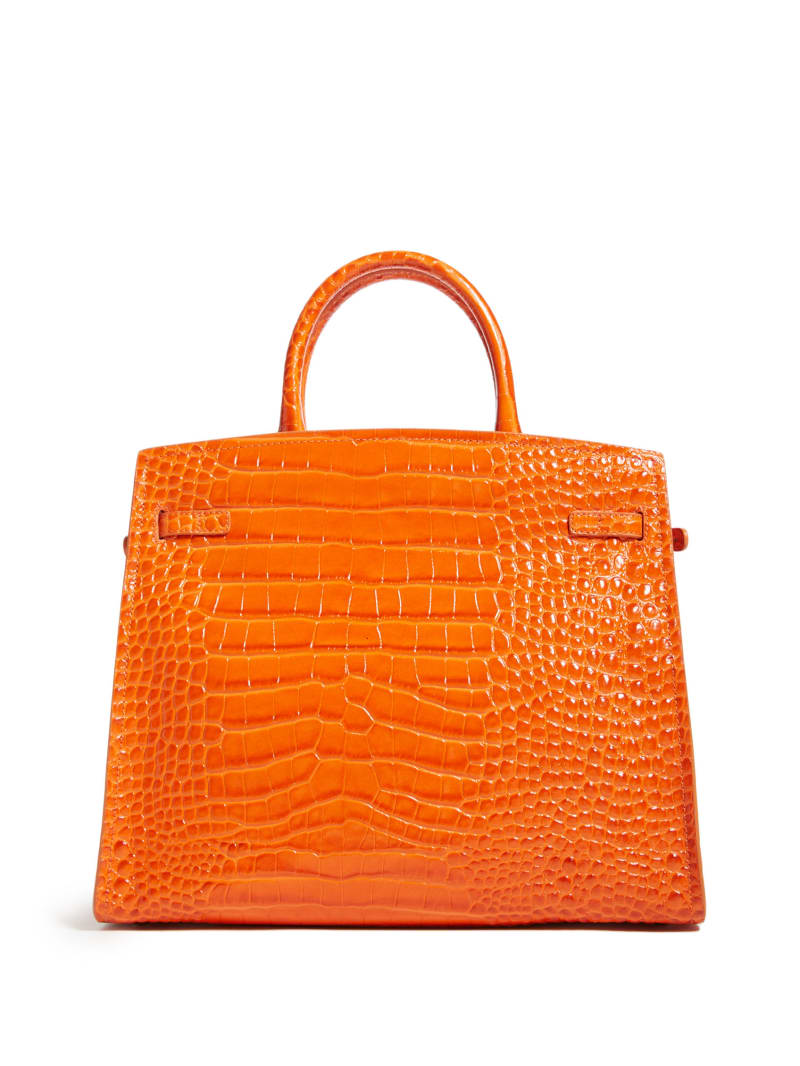 Torba Satchel Damskie Guess Cristina Croc Skórzane Pomarańczowe | 289364-CIN