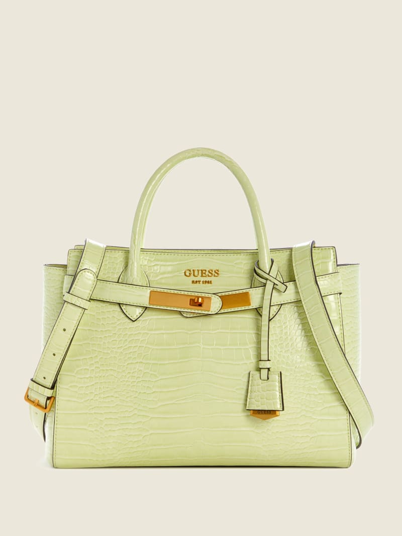 Torba Satchel Damskie Guess Enisa High Society Głęboka Złote | 961745-MLA