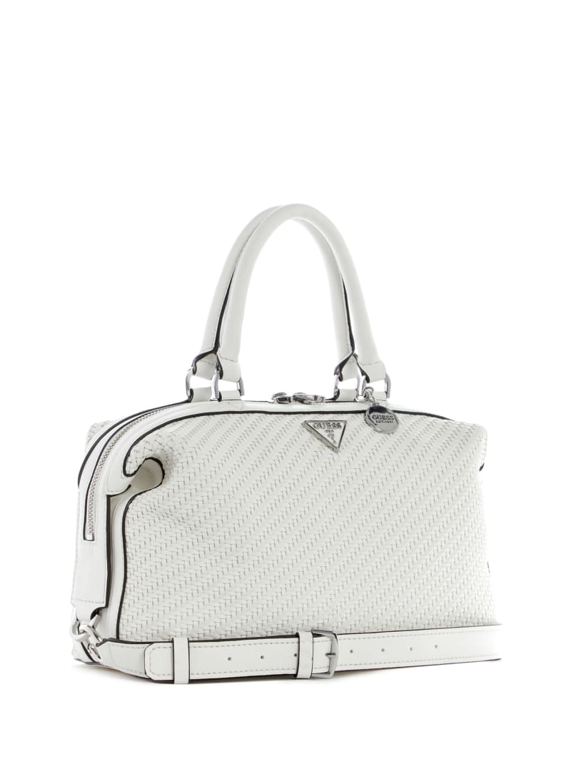 Torba Satchel Damskie Guess Hassie Białe | 740586-OPQ