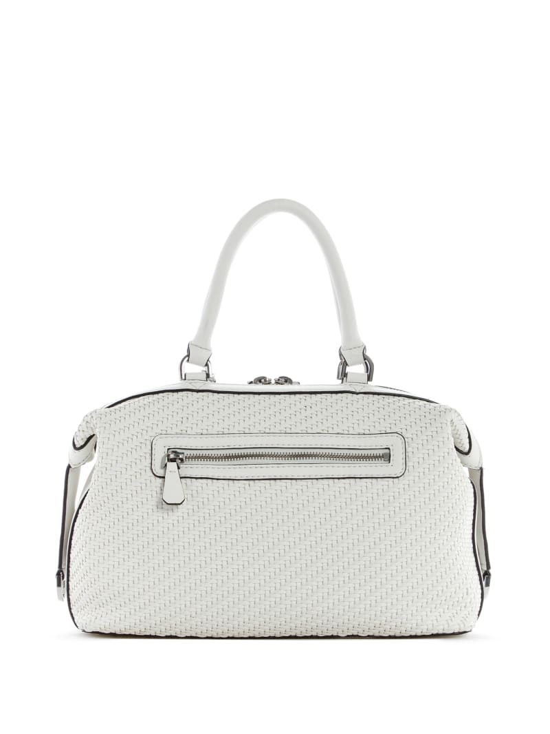 Torba Satchel Damskie Guess Hassie Białe | 740586-OPQ